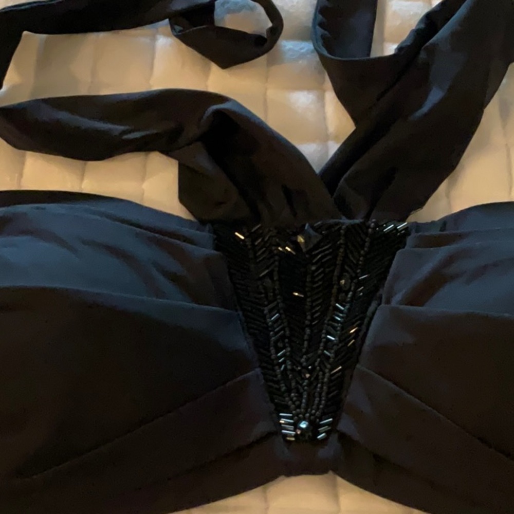 NWT Badgley Mischka black two piece bikini